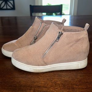 Blush Suede Ankle Sneaker/Booties